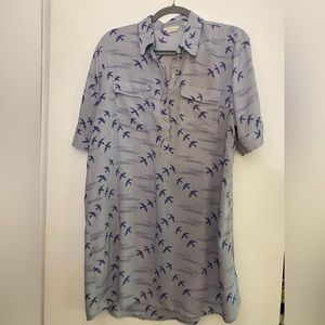 11 1 Tylho Gray Bird Mini Shirt Dress XL Anthropologie